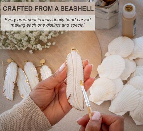 Hand-Carved Angel's Feather Memorial Ornament | Elegant Sympathy Gifts for Loss of Loved Ones | Remembrance Gift for Loss of Mother, Father, Pet, or Miscarriage | Includes Gift Box (1, No Charm) in Saudi Arabia