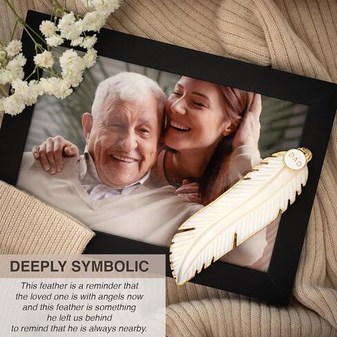 Hand-Carved Angel's Feather Memorial Ornament | Elegant Sympathy Gifts for Loss of Loved Ones | Remembrance Gift for Loss of Mother, Father, Pet, or Miscarriage | Includes Gift Box (1, No Charm) in Saudi Arabia