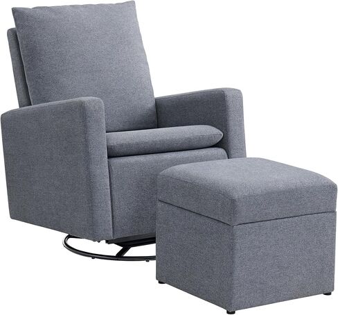 Oxford Baby Everlee Upholstered Glider and Ottoman Set, Cream in Kuwait