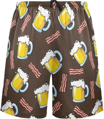 Ollabaky Men's Pajama Shorts Pjs Bottoms Sleep Shorts Lounge Wear Pajama Pants with Pocket in Kuwait