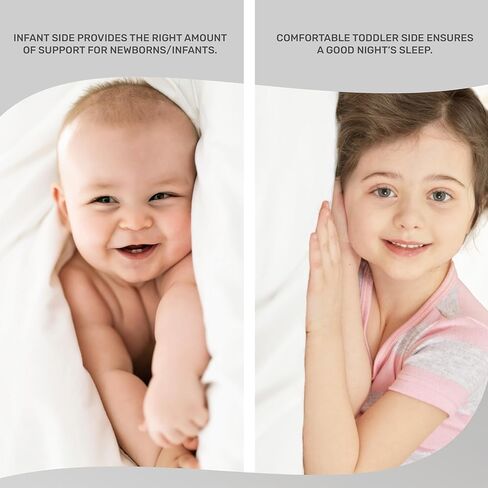 Dream On Me Asheville 4" Firm Fiber Crib And Toddler Mattress | Waterproof | GreenGuard Gold Certified | Dual-Sided Mattress | Grey Embossed Cover | Lightweight Reversible Design in Kuwait