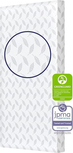 Dream On Me Asheville 4" Firm Fiber Crib And Toddler Mattress | Waterproof | GreenGuard Gold Certified | Dual-Sided Mattress | Grey Embossed Cover | Lightweight Reversible Design in Kuwait