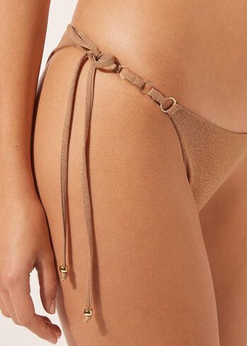 Woman's Brazilian String Swimsuit Bottom Golden Gleam in Kuwait