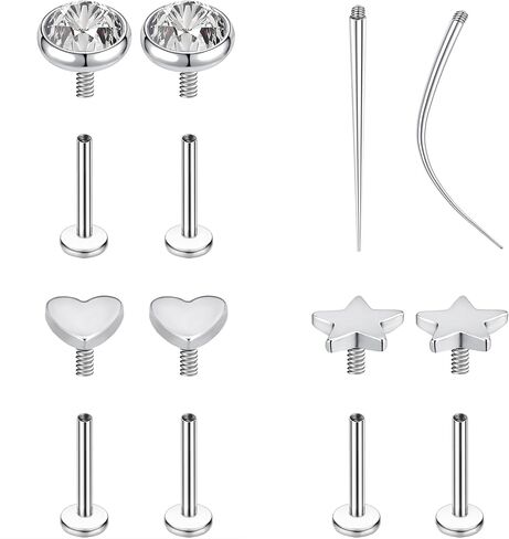 Internally Threaded Nose Stud Labret Piercing Medusa Jewelry Flat Back Earrings in Saudi Arabia