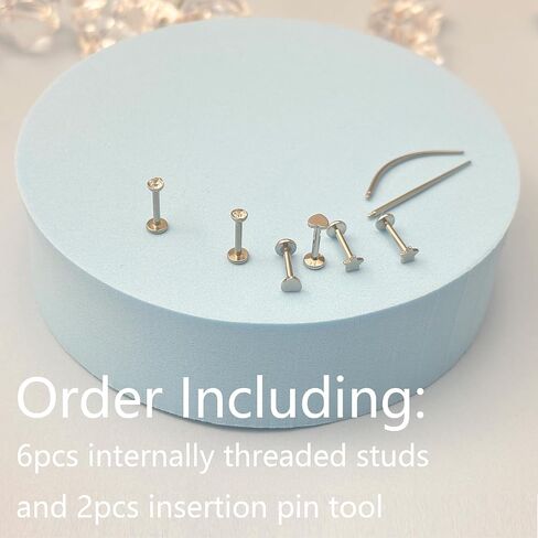 Internally Threaded Nose Stud Labret Piercing Medusa Jewelry Flat Back Earrings in Saudi Arabia
