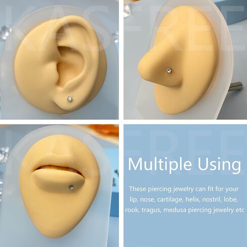 Internally Threaded Nose Stud Labret Piercing Medusa Jewelry Flat Back Earrings in Saudi Arabia
