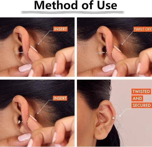 Internally Threaded Nose Stud Labret Piercing Medusa Jewelry Flat Back Earrings in Saudi Arabia