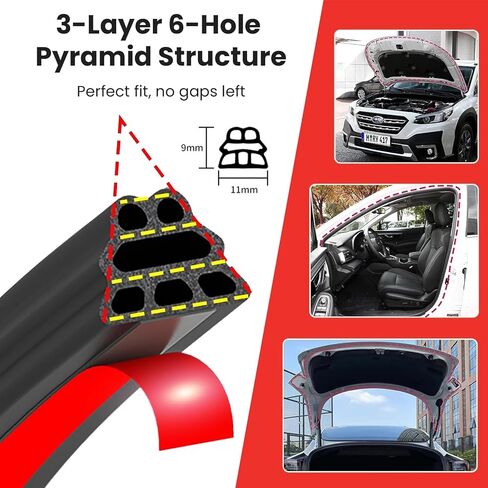 باب الختم من Rubber Seal Strip Automotive Weather Beather Double Weatherstrip Universal Self Reshesive Seadproof Sealing Strip للسيارات Pickup RV (16.4 قدم) in Kuwait