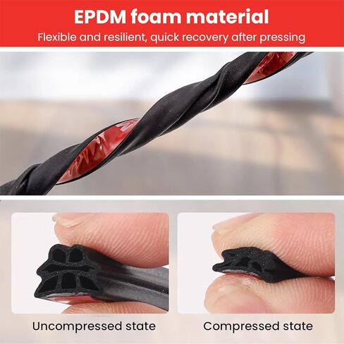 باب الختم من Rubber Seal Strip Automotive Weather Beather Double Weatherstrip Universal Self Reshesive Seadproof Sealing Strip للسيارات Pickup RV (16.4 قدم) in Kuwait