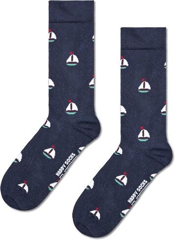 مجموعة Happy Socks Basics- جوارب طاقم متعددة الحزم للرجال والنساء- الأزرق والوردي والرمادي والأخضر in Saudi Arabia