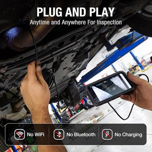 Endoscope Camera with Light for iPhone, Teslong USB-C Borescope Inspection Camera with 8 LED Lights, 10FT Flexible Waterproof Snake Camera Scope, Fiber Optic Cam for iOS Android Phone-No WiFi Required in Kuwait