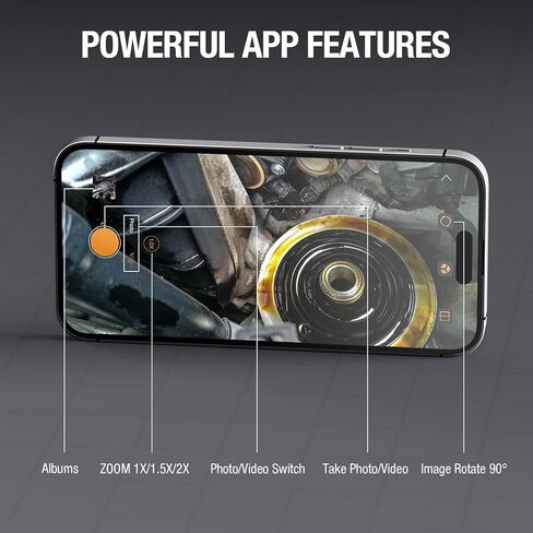 Endoscope Camera with Light for iPhone, Teslong USB-C Borescope Inspection Camera with 8 LED Lights, 10FT Flexible Waterproof Snake Camera Scope, Fiber Optic Cam for iOS Android Phone-No WiFi Required in Kuwait