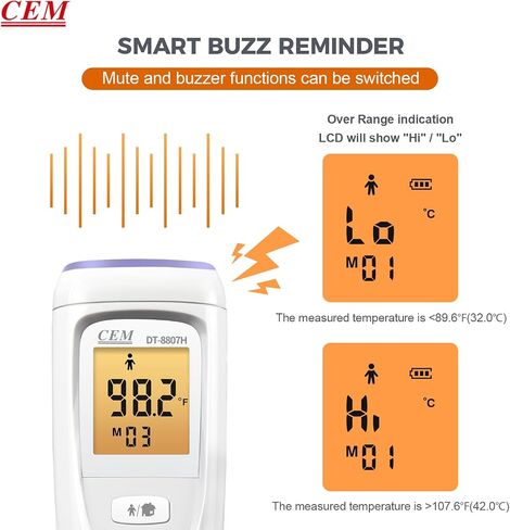 CEM DT-8806H, thermometer for forehead,No-Touch Forehead Thermometer for Adults and Kids,FDA CE ,Large LED Display and Gentle Vibration Alert in Saudi Arabia