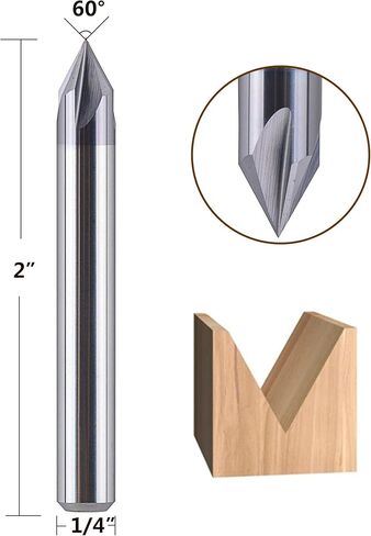 Spetool 90 Degree Carbide V Bits with Tiain Coated 4 Flutes, Chamfer End Mill for Caving V Groove and Sign in Kuwait