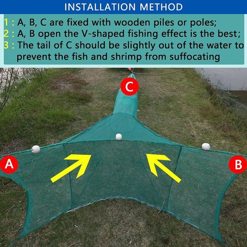 Lawaia Crawfish Trap Fish Trap Fish شبكة صيد قابلة للطي مصيدة سرطان البحر / مصيدة أسماك محمولة قابلة للطي شبكة مصبوبة مع تعويم وسلسلة للروبيان وجراد البحر وسرطان البحر (2 متر) in Saudi Arabia