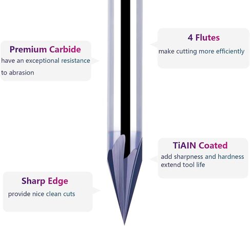 Spetool 90 Degree Carbide V Bits with Tiain Coated 4 Flutes, Chamfer End Mill for Caving V Groove and Sign in Kuwait