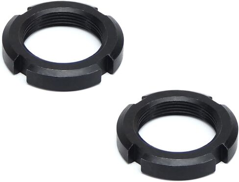 MroMax M33 x 1.5mm Carbon Steel Retaining Four-Slot Slotted Round Nuts Black 2Pcs in Saudi Arabia