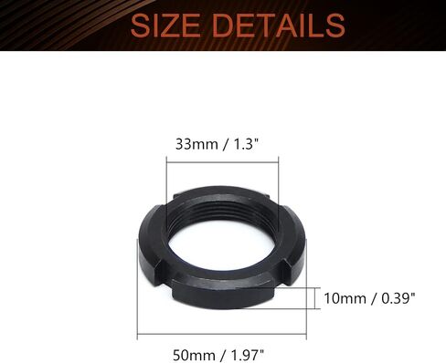 MroMax M33 x 1.5mm Carbon Steel Retaining Four-Slot Slotted Round Nuts Black 2Pcs in Saudi Arabia