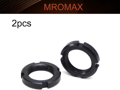 MroMax M33 x 1.5mm Carbon Steel Retaining Four-Slot Slotted Round Nuts Black 2Pcs in Saudi Arabia