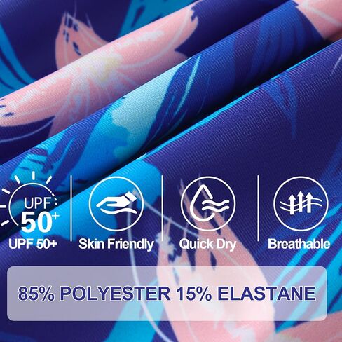 Kids Girls Swimsuit Long Sleeve One Piece Swimwear Zipper Bathing Suit UV Protection Rash Guard Swimming in Kuwait