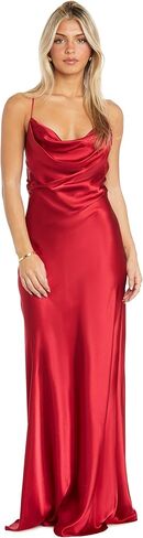 جونيورز طويلة الساتان الكوكتيل فستان الكوكتيل مع رقبة القربون in Kuwait