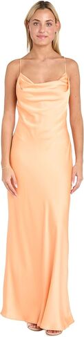 Juniors Long Satin Sleeveless Cocktail Dress W/Cowl Neck & Strappy Back in Saudi Arabia