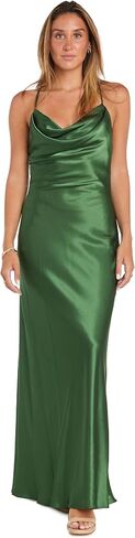 Juniors Long Satin Sleeveless Cocktail Dress W/Cowl Neck & Strappy Back in Saudi Arabia