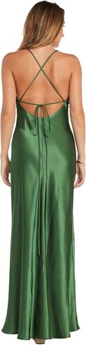 Juniors Long Satin Sleeveless Cocktail Dress W/Cowl Neck & Strappy Back in Saudi Arabia