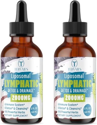 Liposomal Lymphatic Detox & Drainage Drops – 2000mg Herbal Blend with Elderberry & Echinacea – Supports Lymphatic Drainage, Immune System & Detox – 2 FL OZ in Saudi Arabia