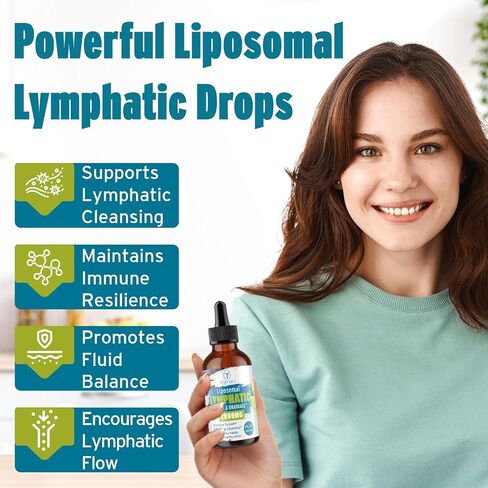 Liposomal Lymphatic Detox & Drainage Drops – 2000mg Herbal Blend with Elderberry & Echinacea – Supports Lymphatic Drainage, Immune System & Detox – 2 FL OZ in Saudi Arabia