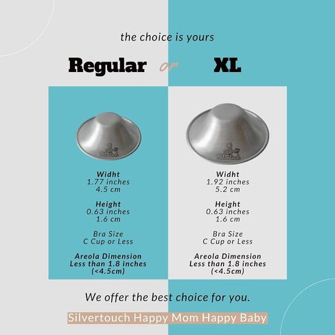 The Original Silver Nursing Cups - Nipple Shields for Nursing Newborn - Nipple Covers Breastfeeding - Newborn Essentials Must Haves - 925 Silver in Saudi Arabia