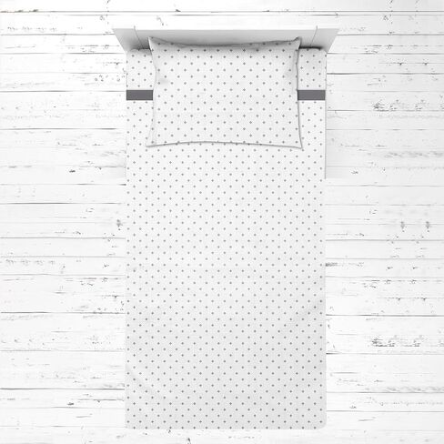 Bacati - Muslin Love Toddler Bedding (3 pc Toddler Bed Sheet Set, Black Plus/Cross) in Kuwait
