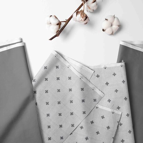 Bacati - Muslin Love Toddler Bedding (3 pc Toddler Bed Sheet Set, Black Plus/Cross) in Kuwait