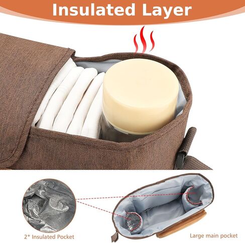 Accmor Stroller Organizer with Insulated Cup Holder, Non-Slip Universal Stroller Organizer Accessories Caddy Bag, Stroller Organizer Cup Holder for Uppababy Baby Jogger Nuna Graco Stroller in Kuwait