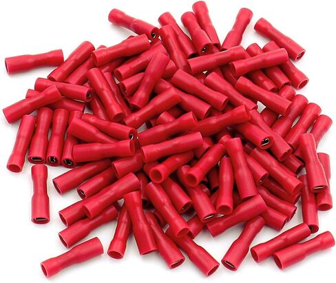 Baomain Red Female Insulated Spade Wire Connector Electrical Crimp Terminal 18-22 AWG 2.8 x 0.5mm Pack of 100 in Saudi Arabia