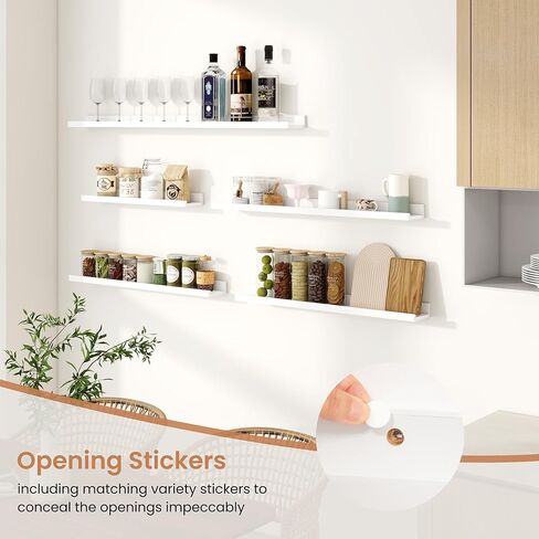 Dreamland Picture Shelf for Wall ، أرفف عائمة مجموعة من 2 ، 48 بوصة رفوف عائمة مع الشفاه لغرفة المعيشة ، غرفة نوم ، حمام ، مطبخ ، أبيض in Kuwait
