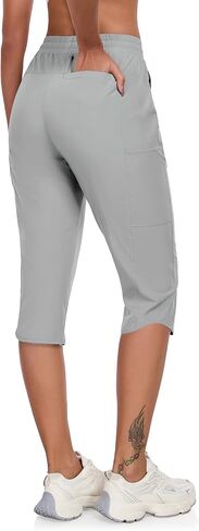 GymBrave Women's Capri Pants with 6 Pockets Quick Dry Lightweight Cargo Hiking Capris Outdoor Casual Travel in Kuwait