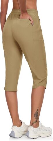 GymBrave Women's Capri Pants with 6 Pockets Quick Dry Lightweight Cargo Hiking Capris Outdoor Casual Travel in Kuwait