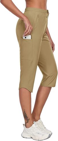 GymBrave Women's Capri Pants with 6 Pockets Quick Dry Lightweight Cargo Hiking Capris Outdoor Casual Travel in Kuwait