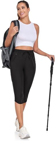 سراويل Gymbrave Women النسائية الكابري مع 6 جيوب سريعة الجافة جافة خفيفة الوزن البضائع المشي لمسافات طويلة كابريس في الهواء الطلق السفر غير الرسمي in Kuwait