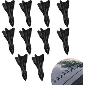 10 PCS Car Air Vortex Generator, Car Exterior Decoration Accessories Sticker, Car Spoiler Diffuser Shark Fin Kit, Universal for Most Cars (Black)