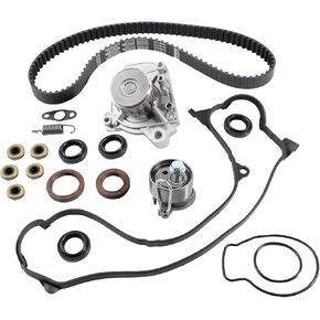 Timing Belt Kit with Water Pump Valve Cover Compatible with 2001-2005 Honda 1.7L D17A1 D17A2 D17A6 Replace TB312K1 95312K1 TCK312 AW9419 1352420 036-159