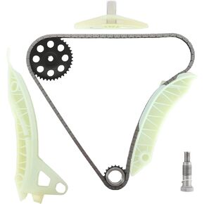 Engine Timing Chain Kit with Cam Sprocket Fits for 2007 2008 2009 2010 2011 2012 Cooper 1.6L 1598CC l4 GAS DOHC Turbocharged ENG CODE N14B16C Aftermarket Parts