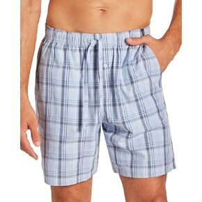 TAHARI Woven Pajama Shorts for Men – Lightweight Poplin Cotton Sleepwear with Drawstrings and Pockets