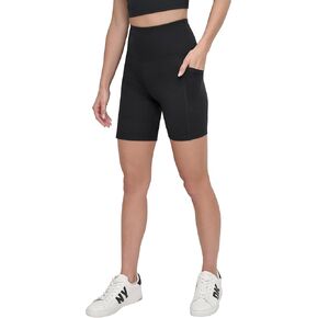 DKNY womens Super High Rise Pockets Compression 6" Basic Bike Short