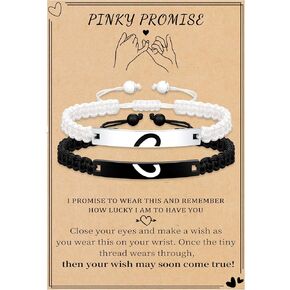 Matching Bracelets for Couples Gifts for New Relationship Dainty Coulple Gift Long Distance Bracelets with Heart Adjustable Romantic Gifts for Her Him Wedding Jewelry