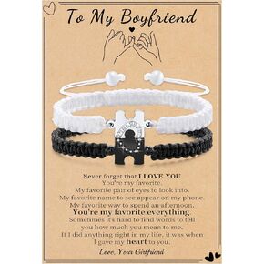 مطابقة الأساور للأزواج هدايا لعلاقة جديدة هدية كولبل هدية طويلة مسافة أساور مع هدايا رومانسية قابلة للتعديل لها له مجوهرات الزفاف in Kuwait