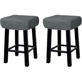 uxcell 2pcs Stool Covers Rectangle, Bar Stool Covers Saddle Seat Cover for Wooden Metal Bench Chair Dark Grey
