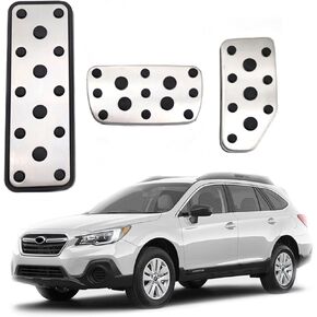 Pedal Covers for Subaru Outback 2020 to 2025, Anti-Slip Foot Rest Gas Brake Pedal Covers 3 Packs, Original Custom Fit, Aluminum Heavy-Duty Durable, Fit for Subaru Outback Accessories