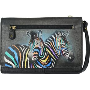 Anna by Anuschka Women’s Hand-Painted Genuine Leather Organizer Wallet On a String